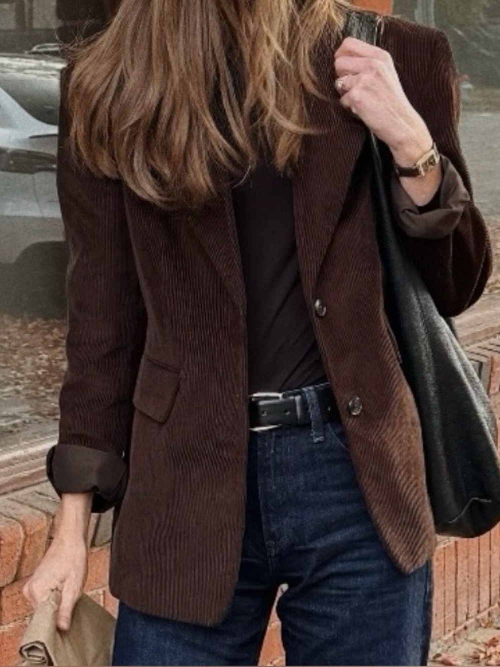 H&M Dark Brown Corduroy Blazer